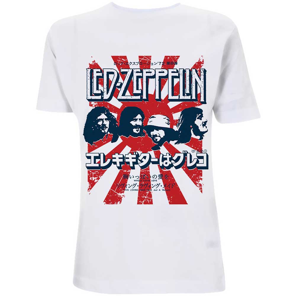 Tričko Led Zeppelin - Japanese Burst, Unisex,Biela,XXL