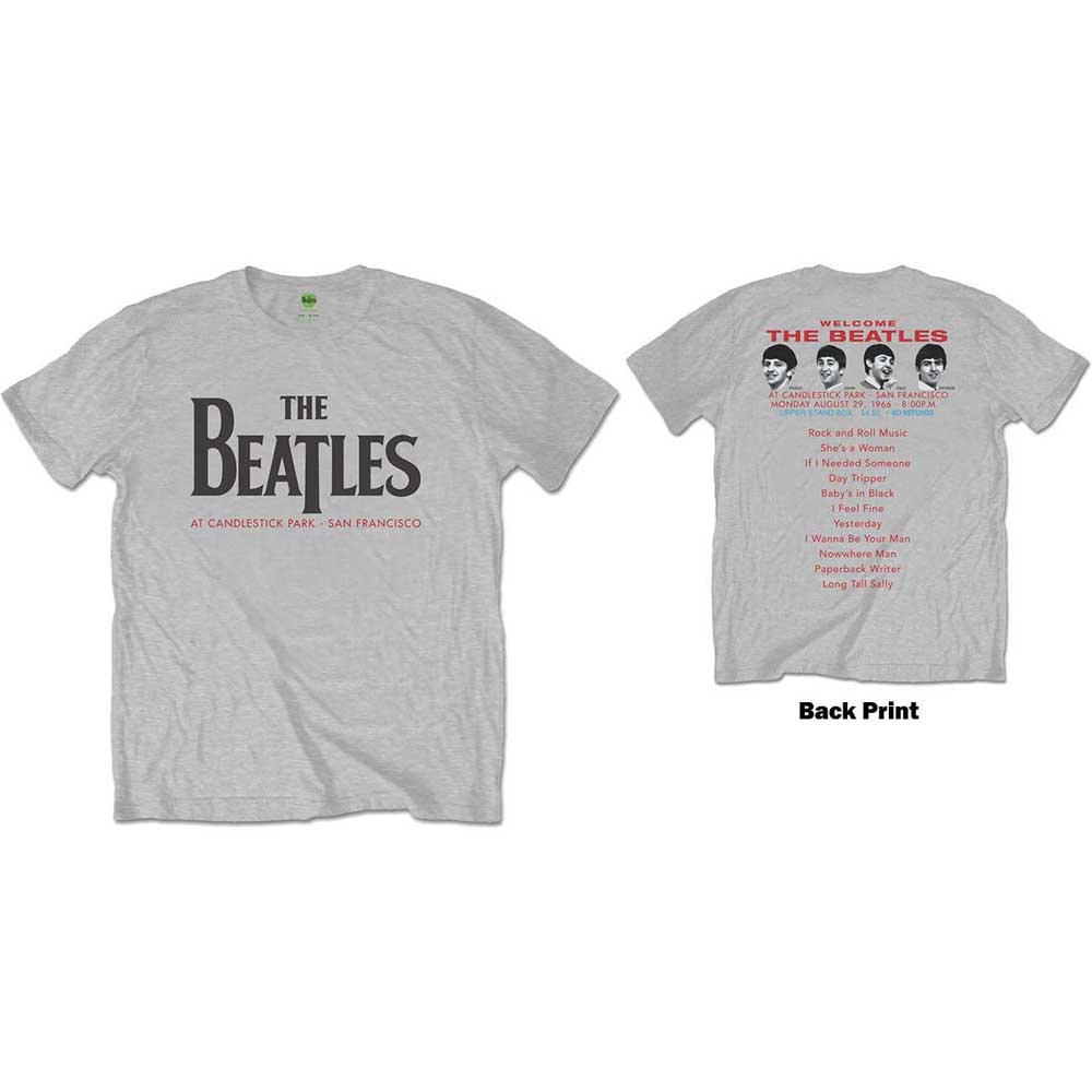 Tričko The Beatles - Candlestick Park, Unisex,Šedá,XL