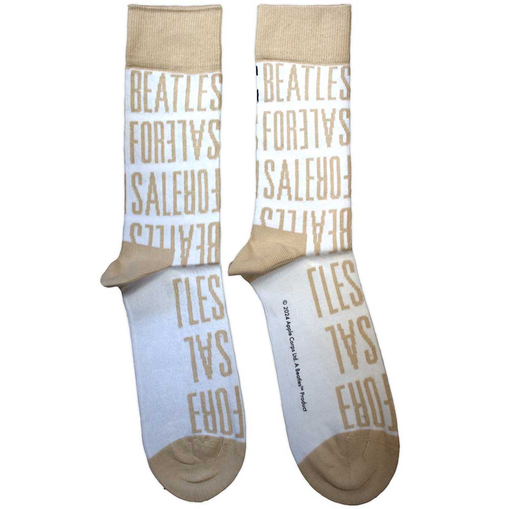 Ponožky The Beatles - For Sale Text Repeat, Unisex,Biela,UK 7 - 11