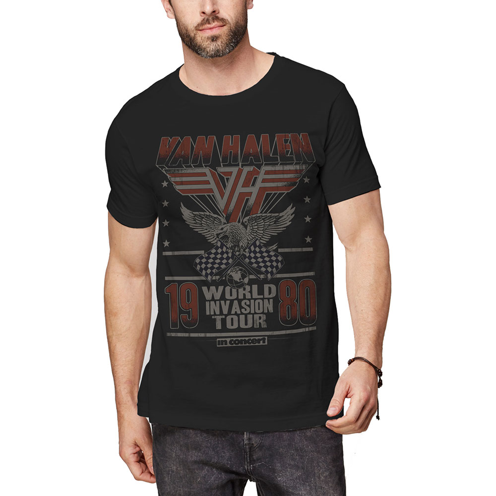 Tričko Van Halen - Invasion Tour '80, Unisex,Čierna,XXL