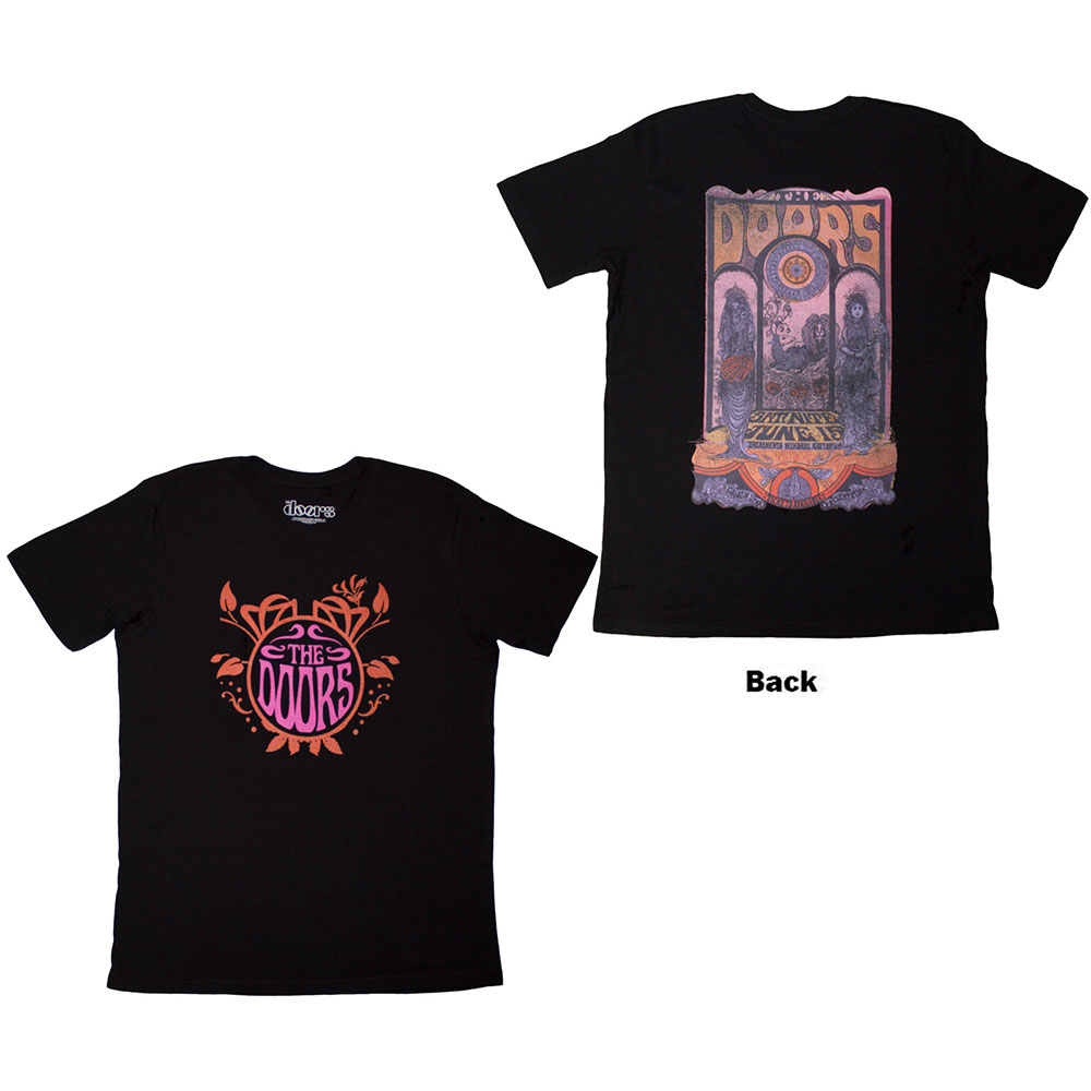 Tričko The Doors - Pink Orange, Unisex,Čierna,S