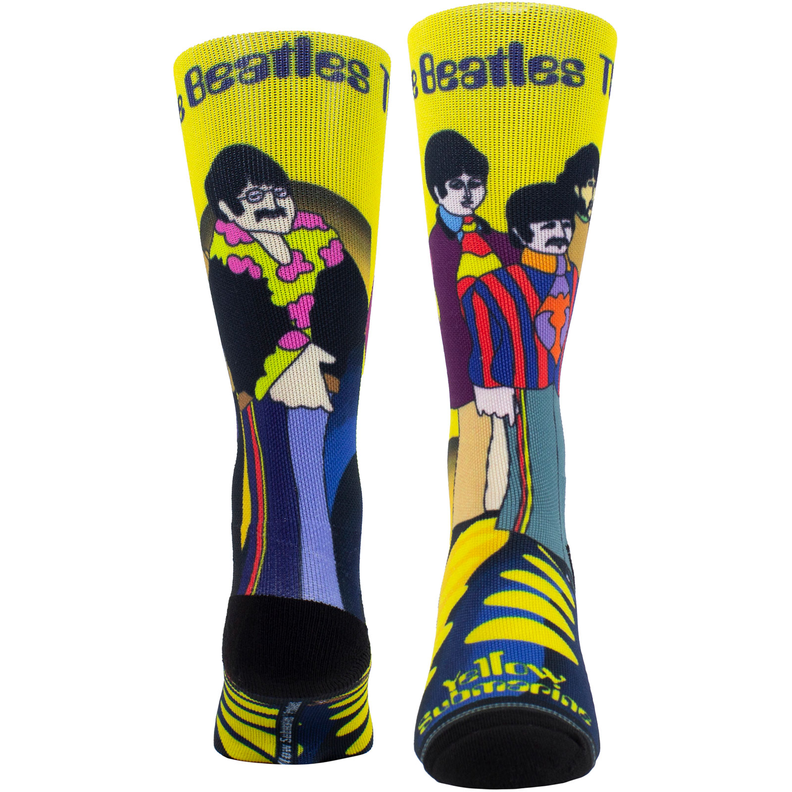 Ponožky The Beatles - Unisex Crew Socks: Yellow Submarine Band Sublimation (Black) (UK Size 6.5 - 11), Unisex,Čierna,Univerzálna
