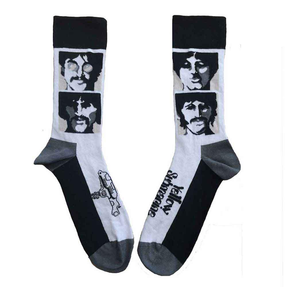 Ponožky The Beatles - Yellow Submarine Sea of Science Faces Mono, Unisex,Biela,UK 7 - 11