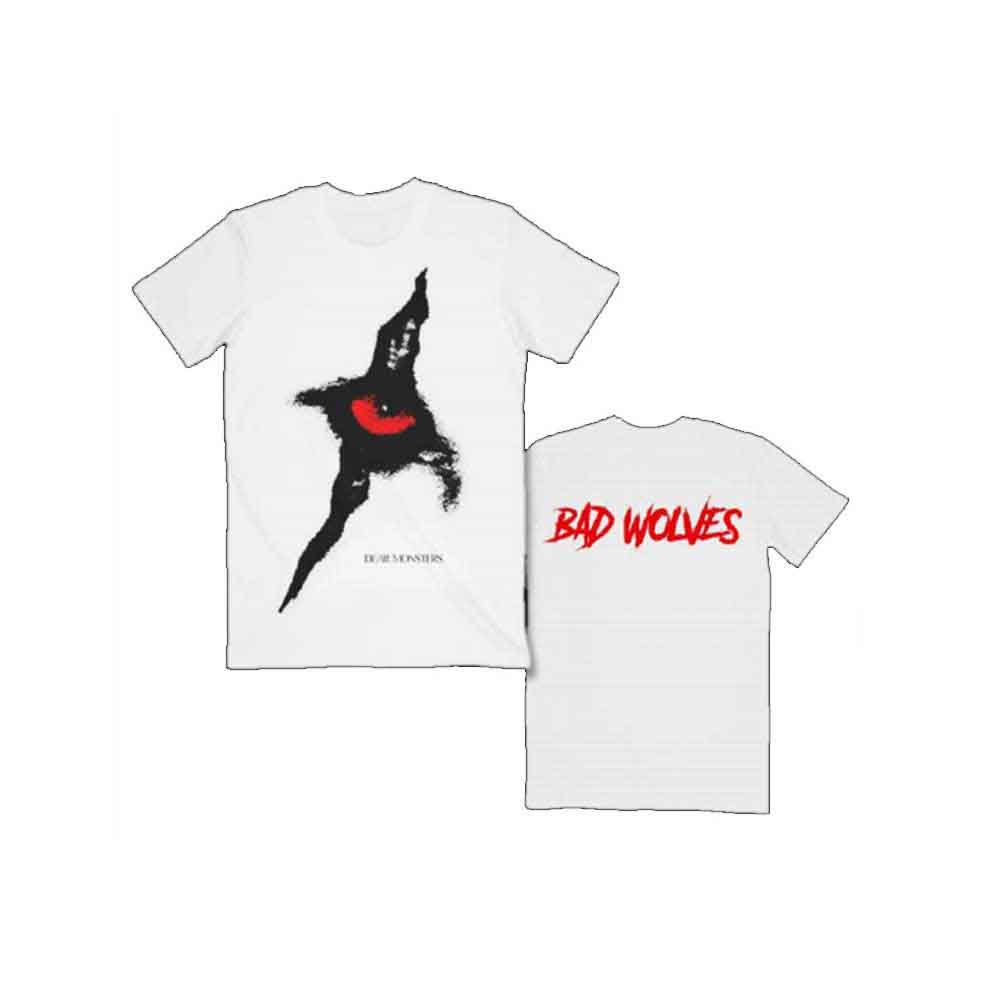 Tričko Bad Wolves - Dear Monsters Eye & Logo, Unisex,Biela,XXL