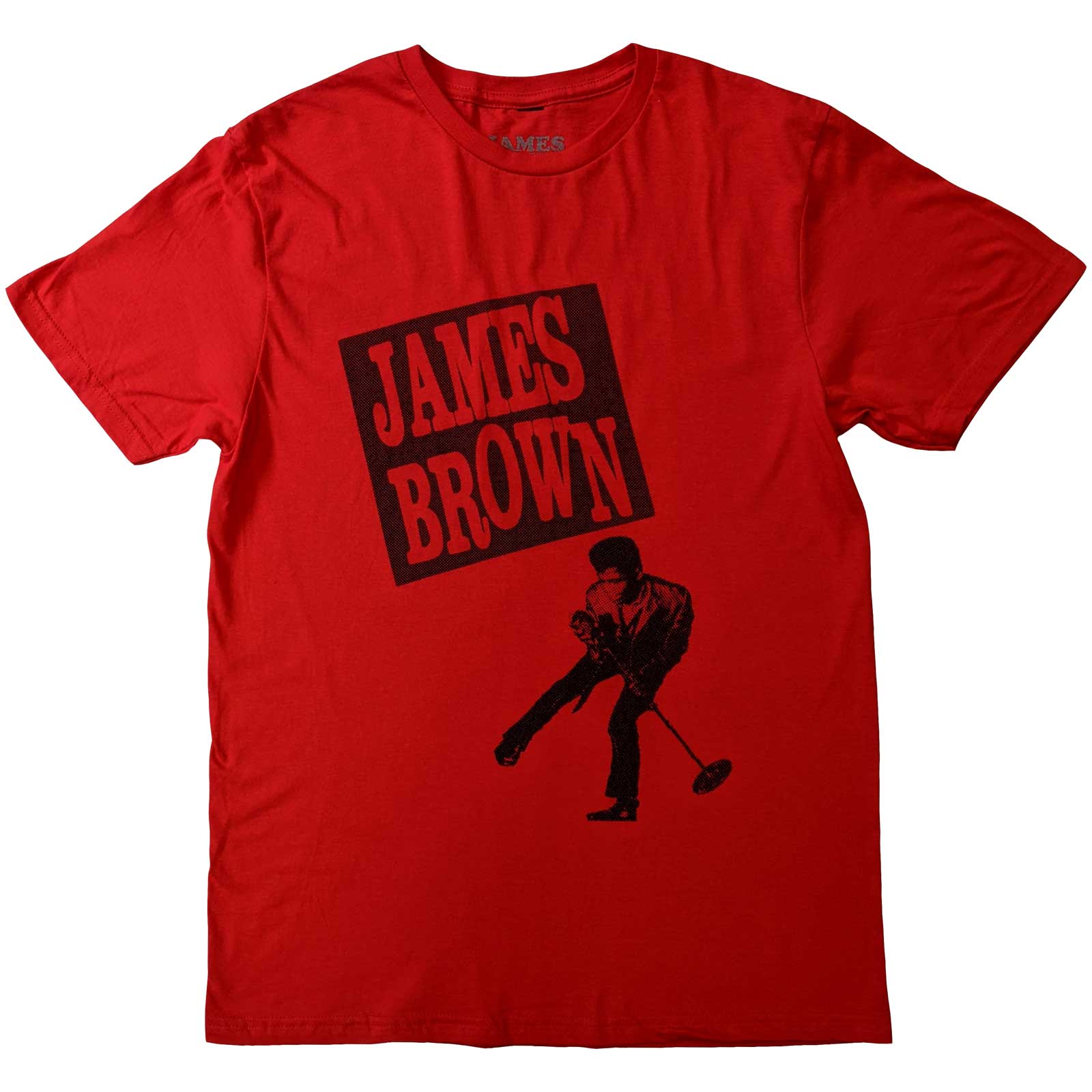 Tričko James Brown - James Halftone, Unisex,Červená,XXL