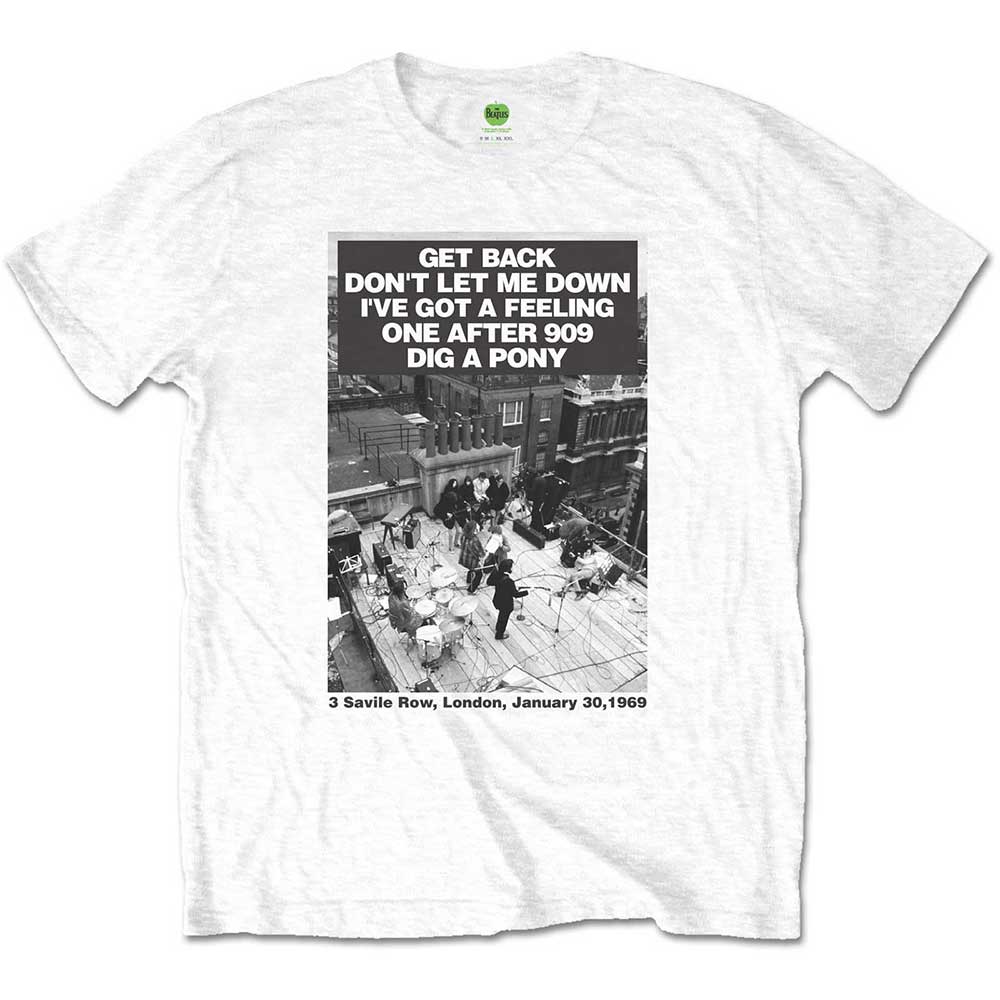 Tričko The Beatles - Rooftop Songs, Unisex,Biela,XXL