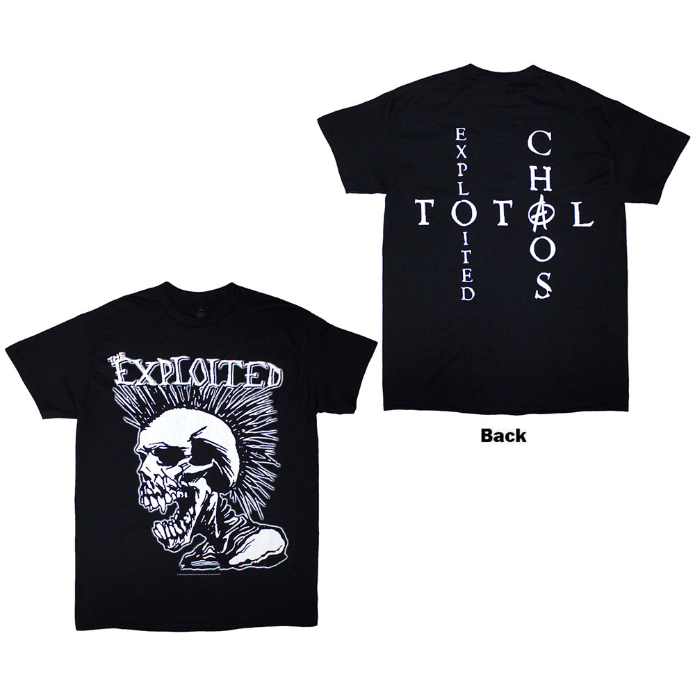 Tričko The Exploited - Mohican Skull, Unisex,Čierna,XL