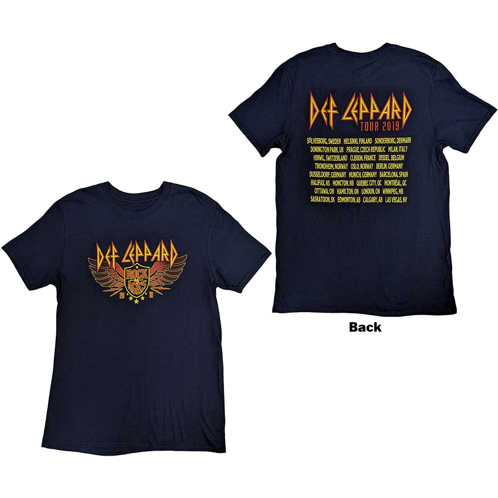 Tričko Def Leppard - Rock Of Ages Tour 2019, Unisex,Modrá,XXL