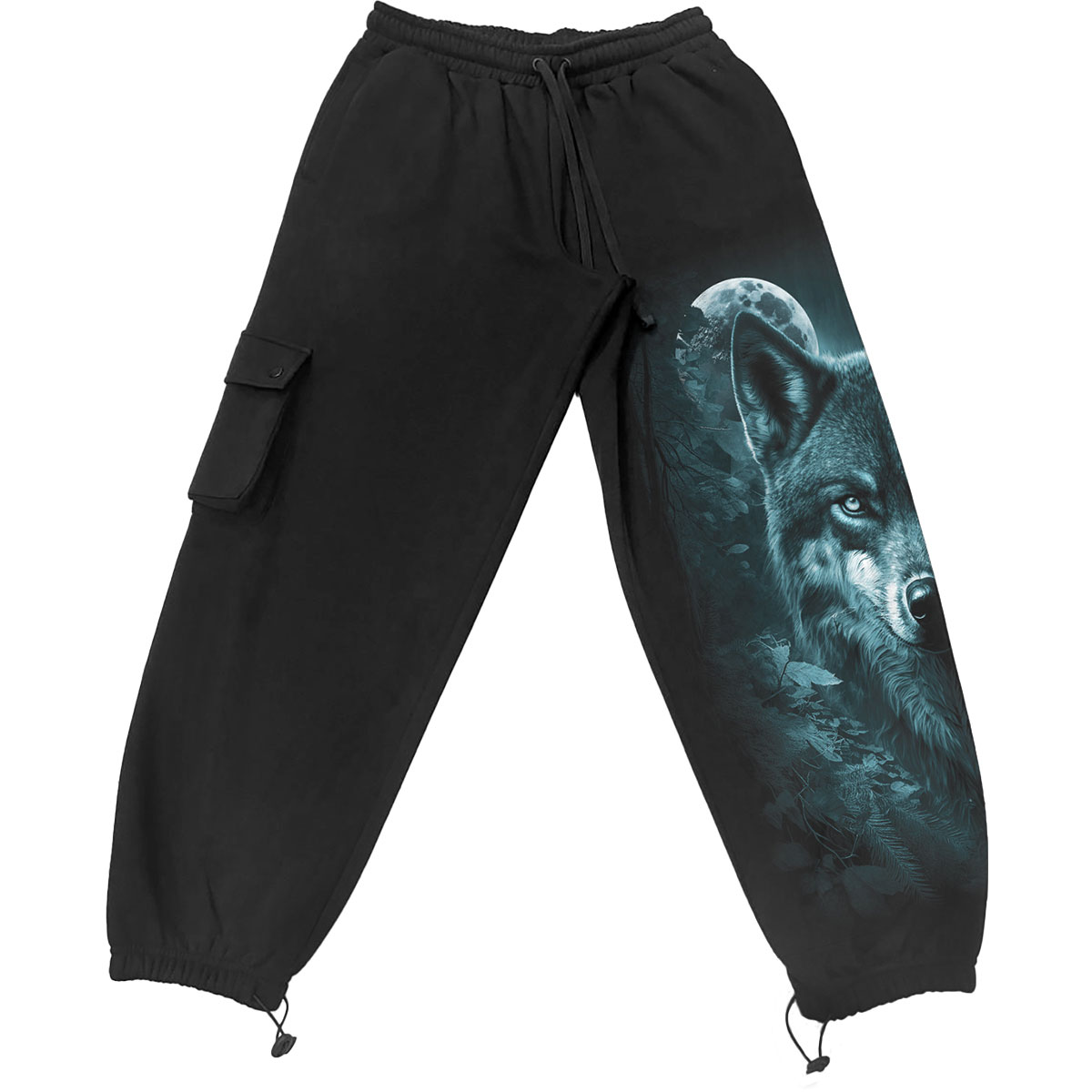 Tepláky Spiral Stairs - Unisex Cargo Joggers: Forest Guardians (Black), Unisex,Čierna,S