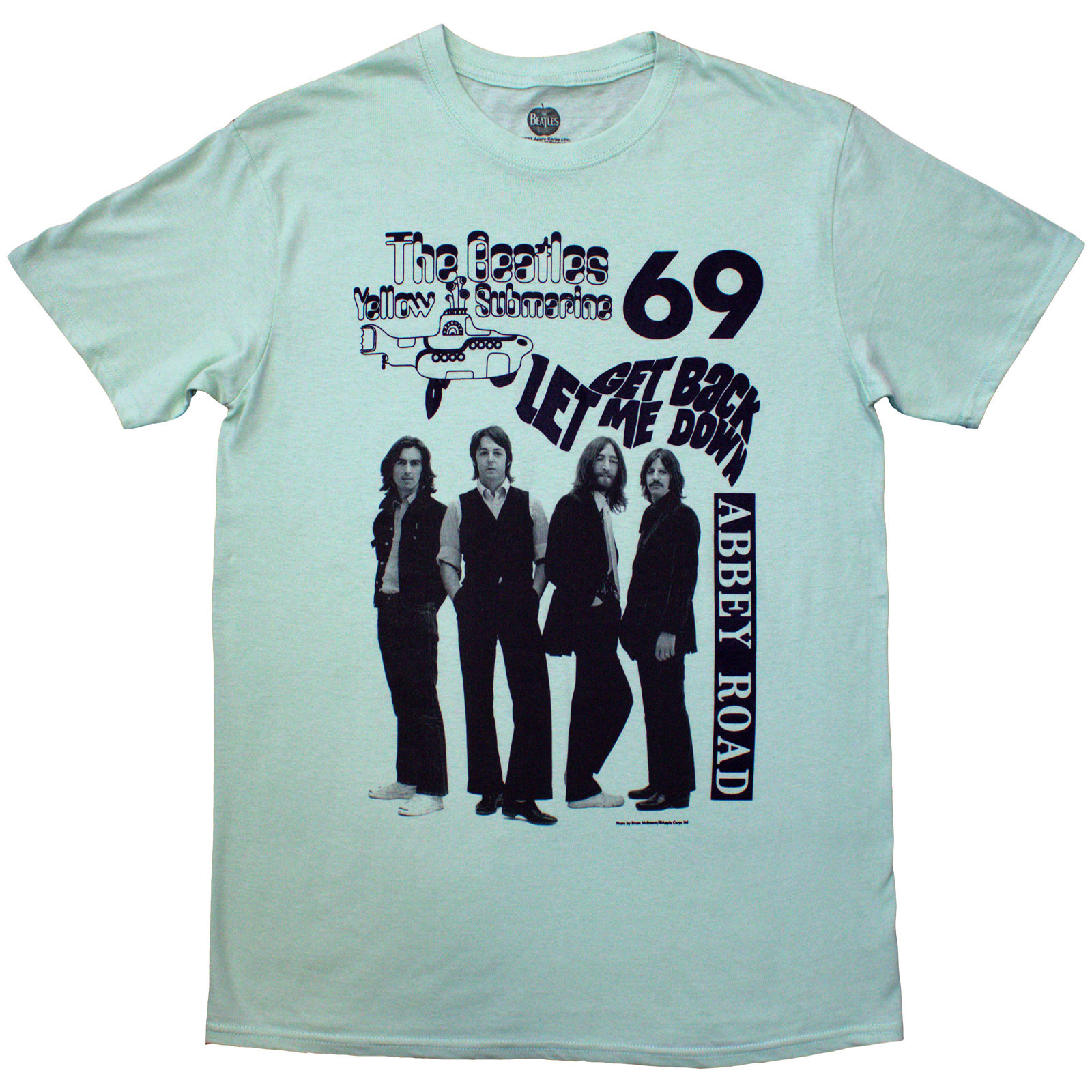 Tričko The Beatles - 1969, Unisex,Zelená,XXL