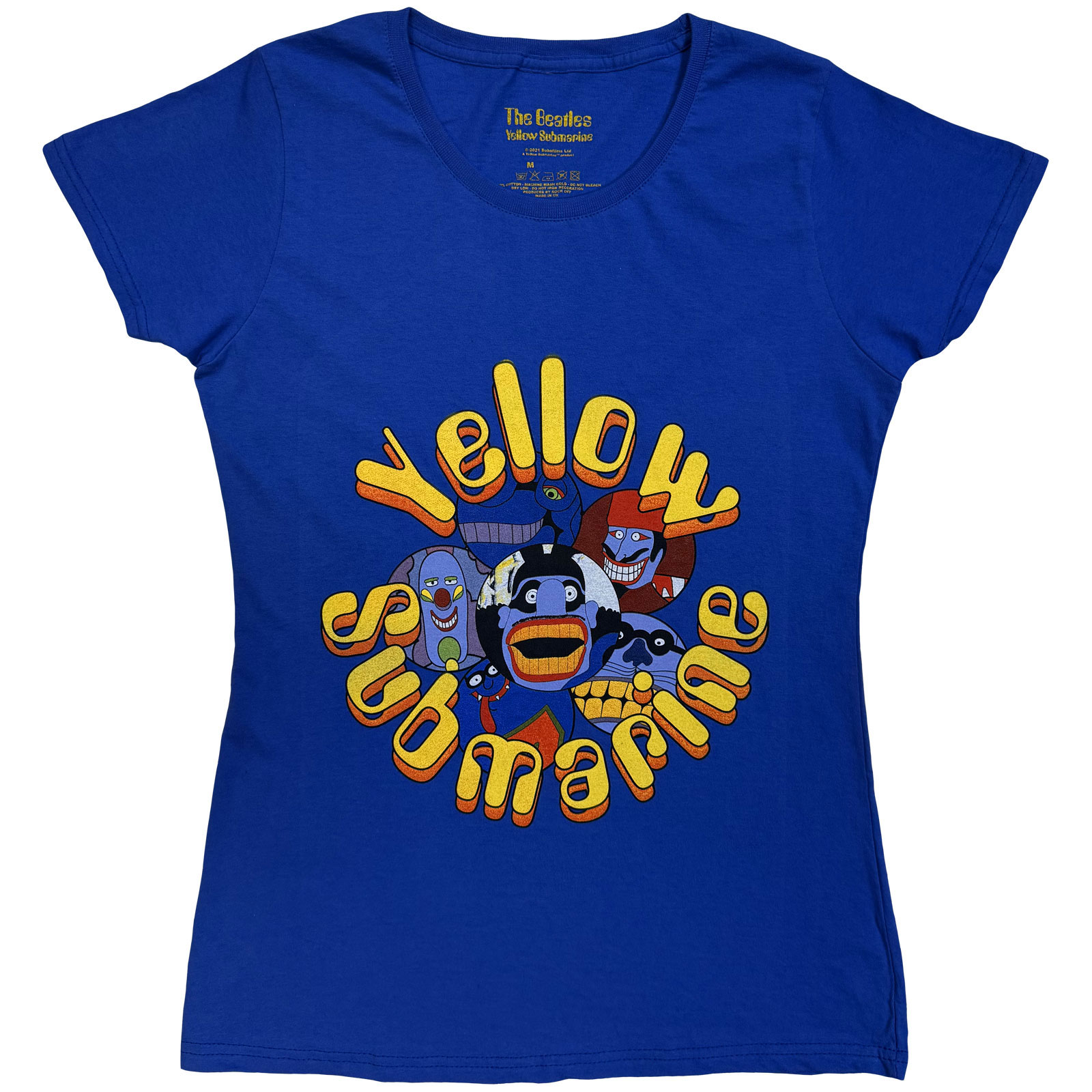 Tričko The Beatles - Yellow Submarine Baddies, Žena,Modrá,XL