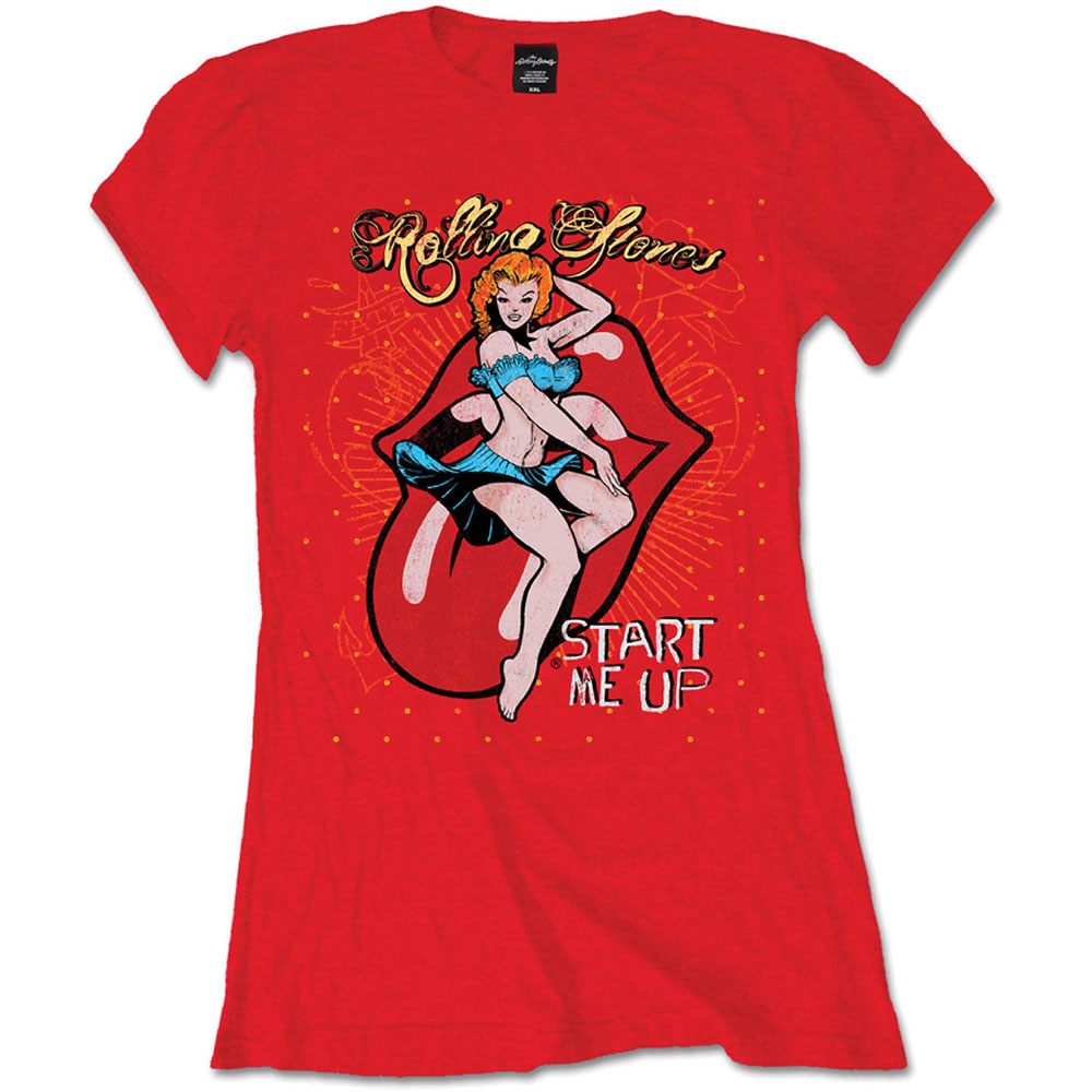 Tričko The Rolling Stones - Start me up, Žena,Červená,XL