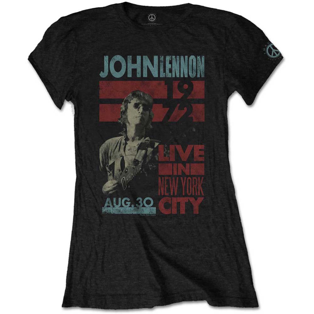Tričko John Lennon - Live in NYC, Žena,Čierna,XXL