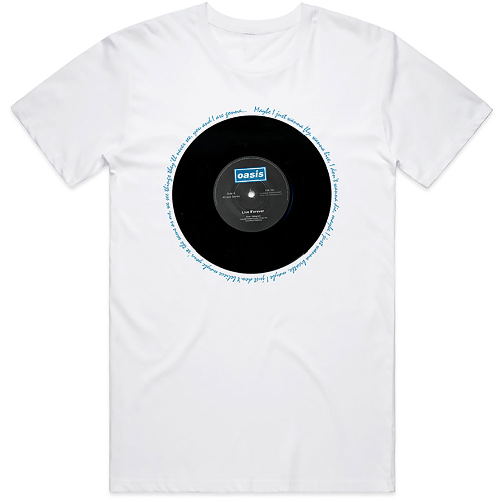 Tričko Oasis - Live Forever Single, Unisex,Biela,XXL