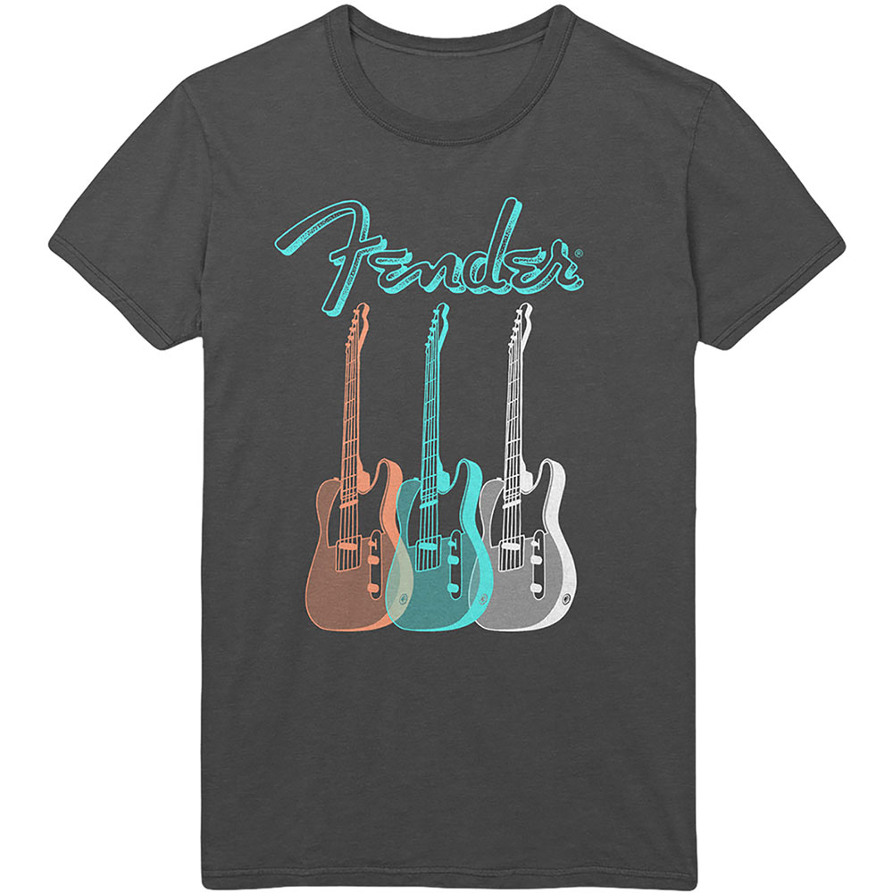Tričko Fender - Triple Guitar, Unisex,Šedá,XXL