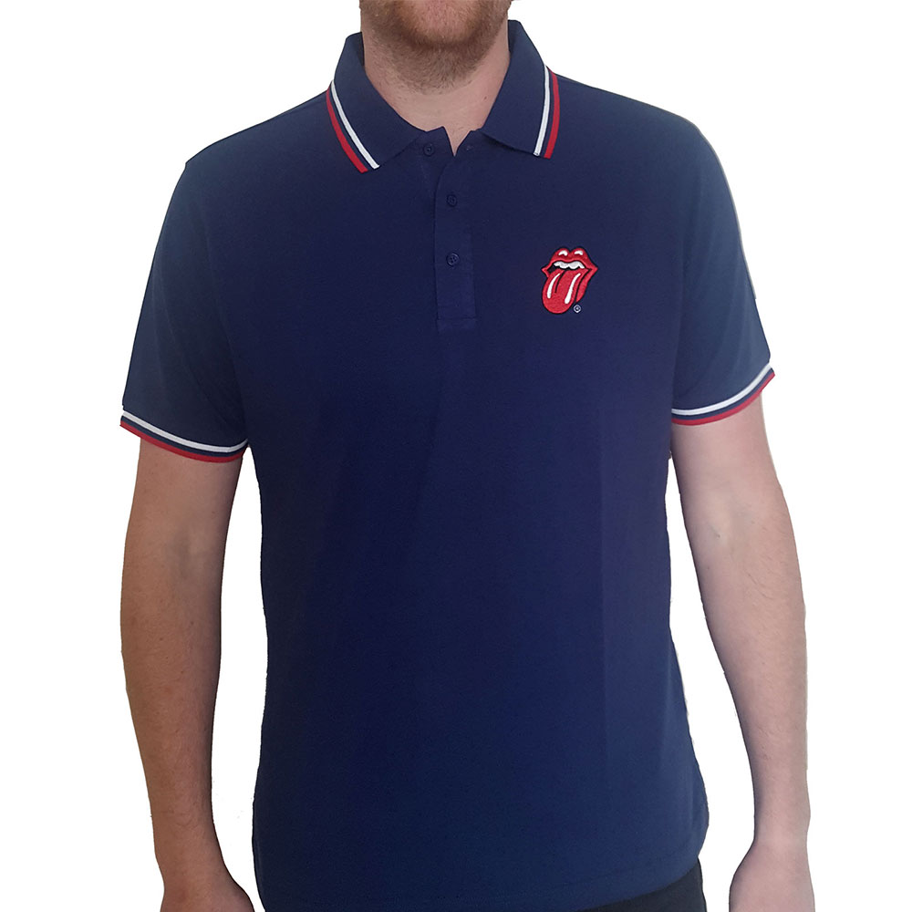 Polokošeľa The Rolling Stones - Classic Tongue, Unisex,Modrá,M