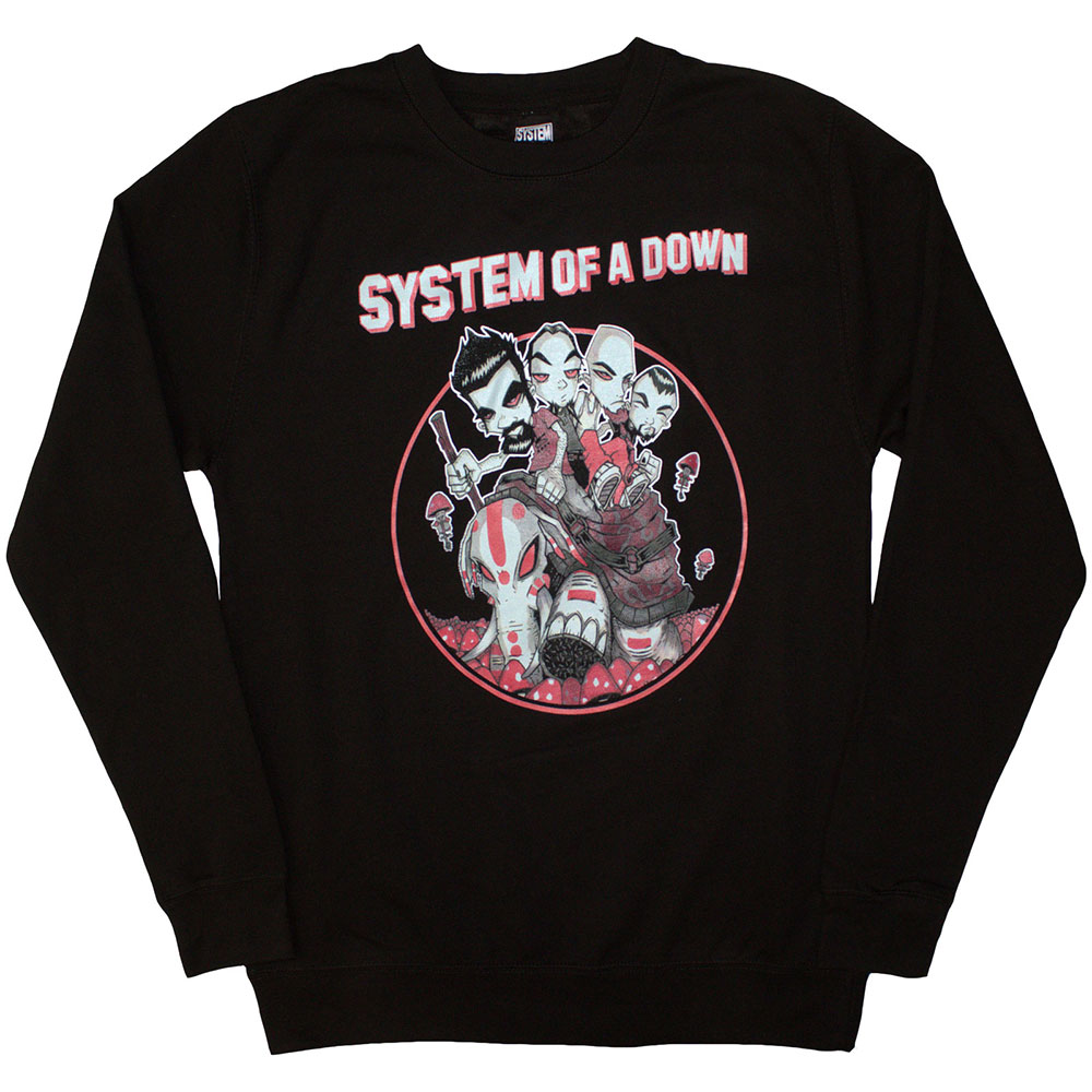 Crewneck System of a Down - Mushroom People, Unisex,Čierna,XXL