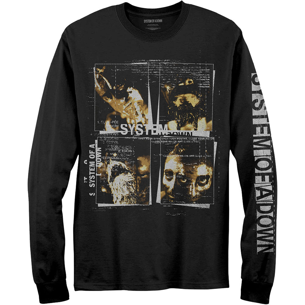 Tričko s dlhým rukávom System of a Down - Face Boxes, Unisex,Čierna,XXL