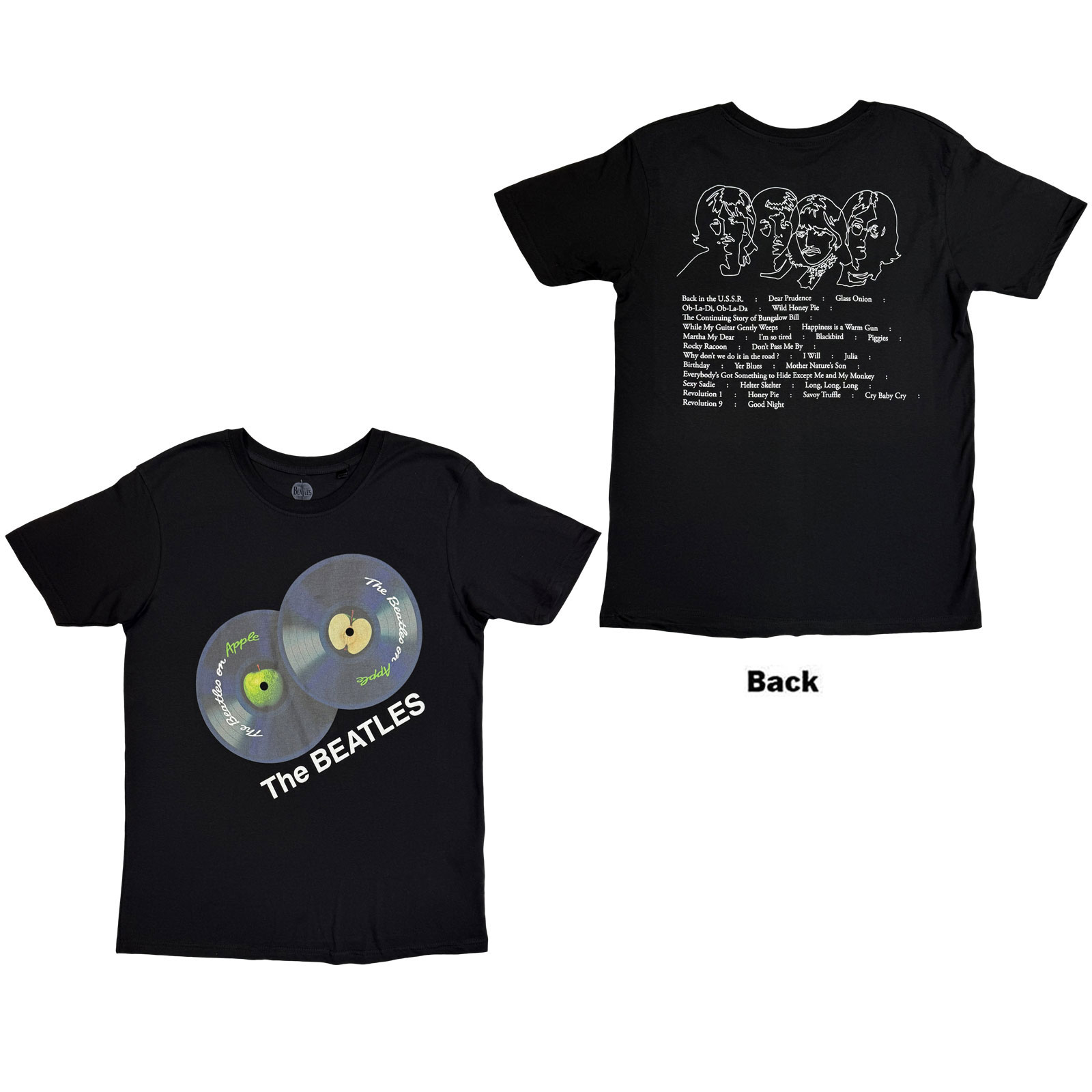 Tričko The Beatles - The Beatles On Apple, Unisex,Čierna,XXL