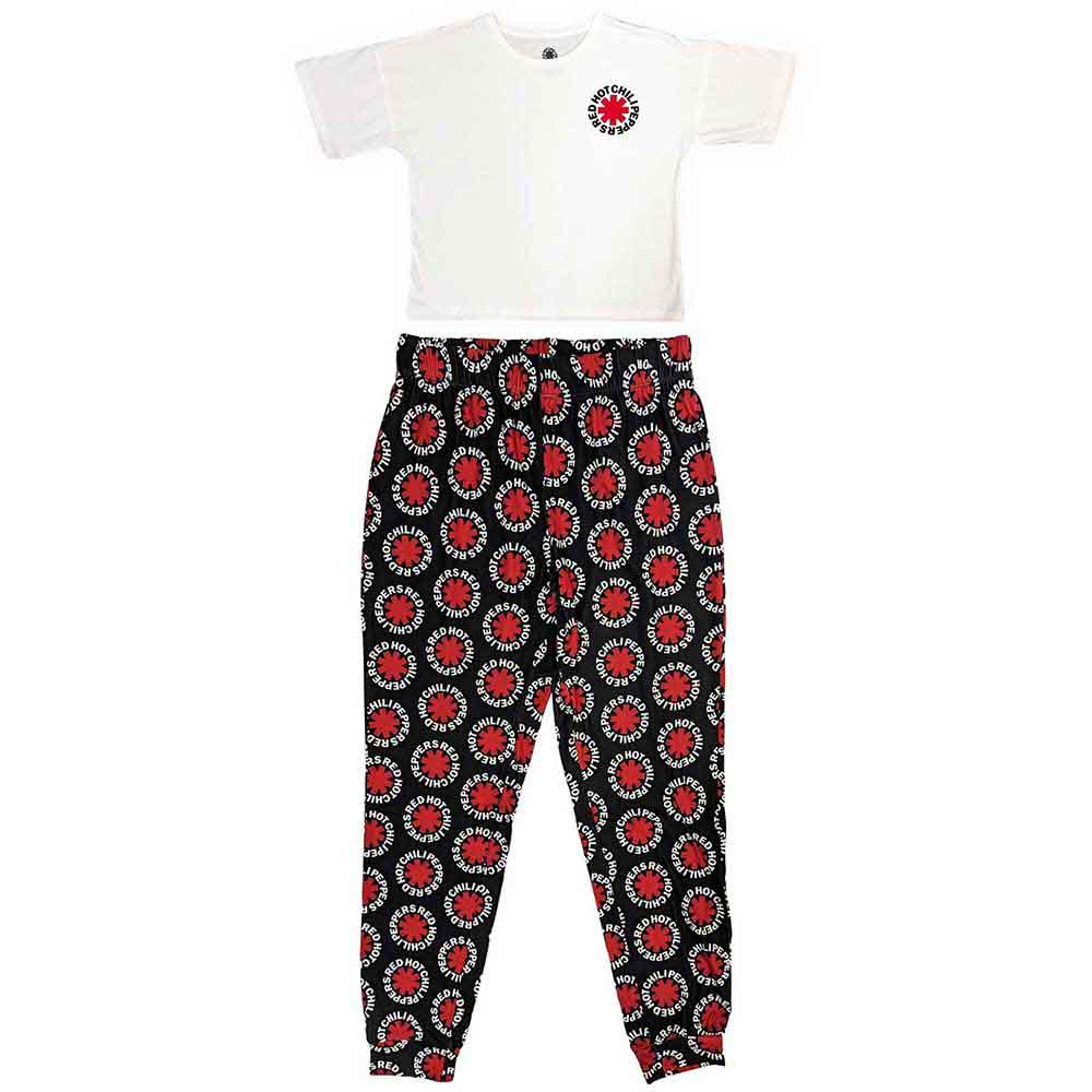 Pyžamo Red hot chili peppers - Classic Asterisk, Žena,Čierna/biela,XL