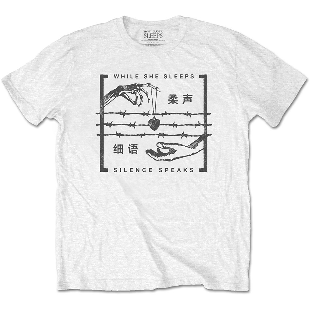 Tričko While She Sleeps - Silence Speaks, Unisex,Biela,XXL