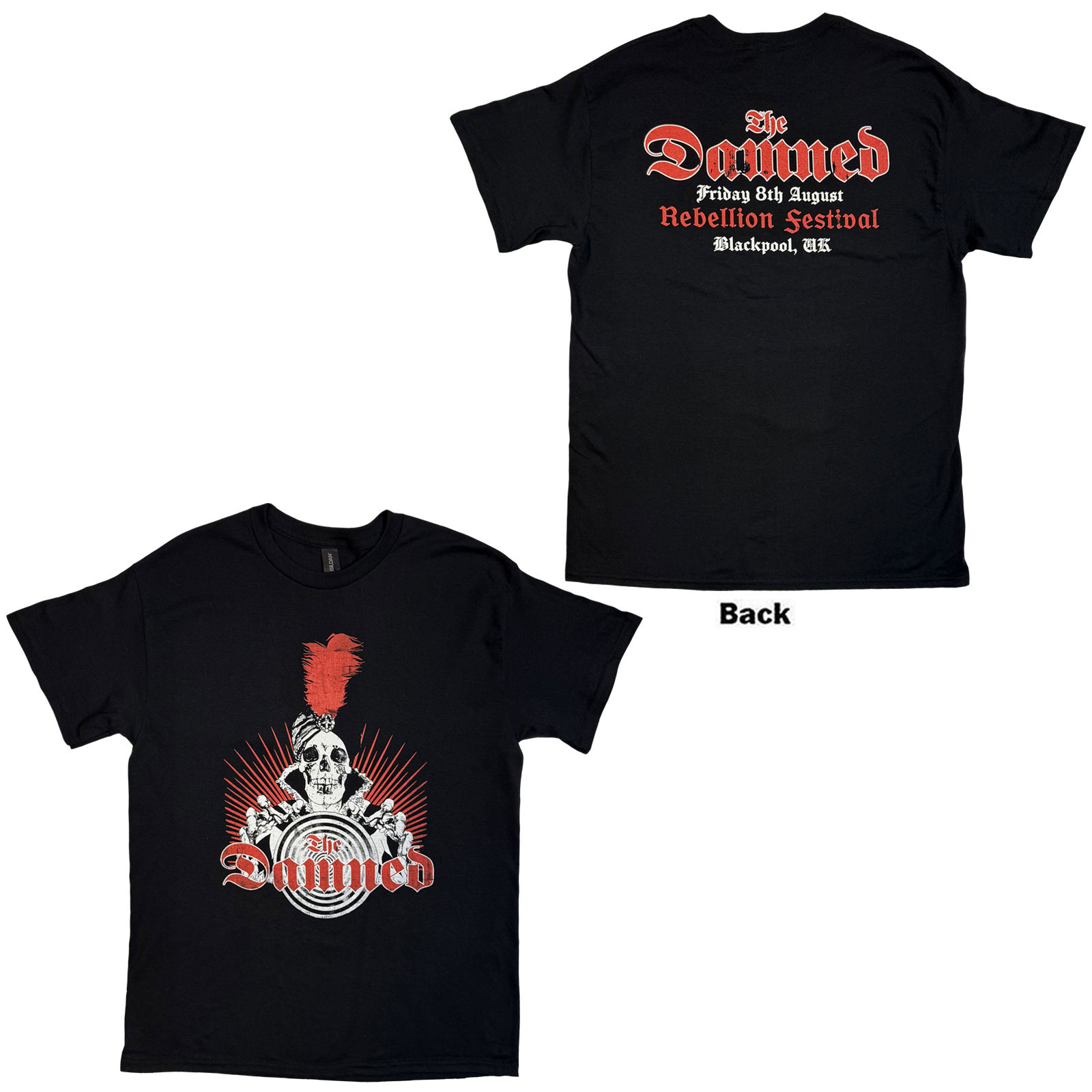 Tričko The Damned - Skeleton/Rebellion Festival 25, Unisex,Čierna,XXL