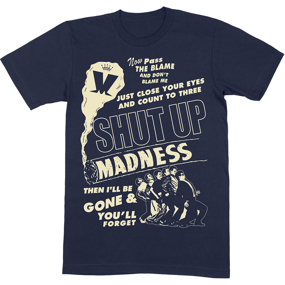 Tričko MADNESS - Shut Up, Unisex,Modrá,XXL