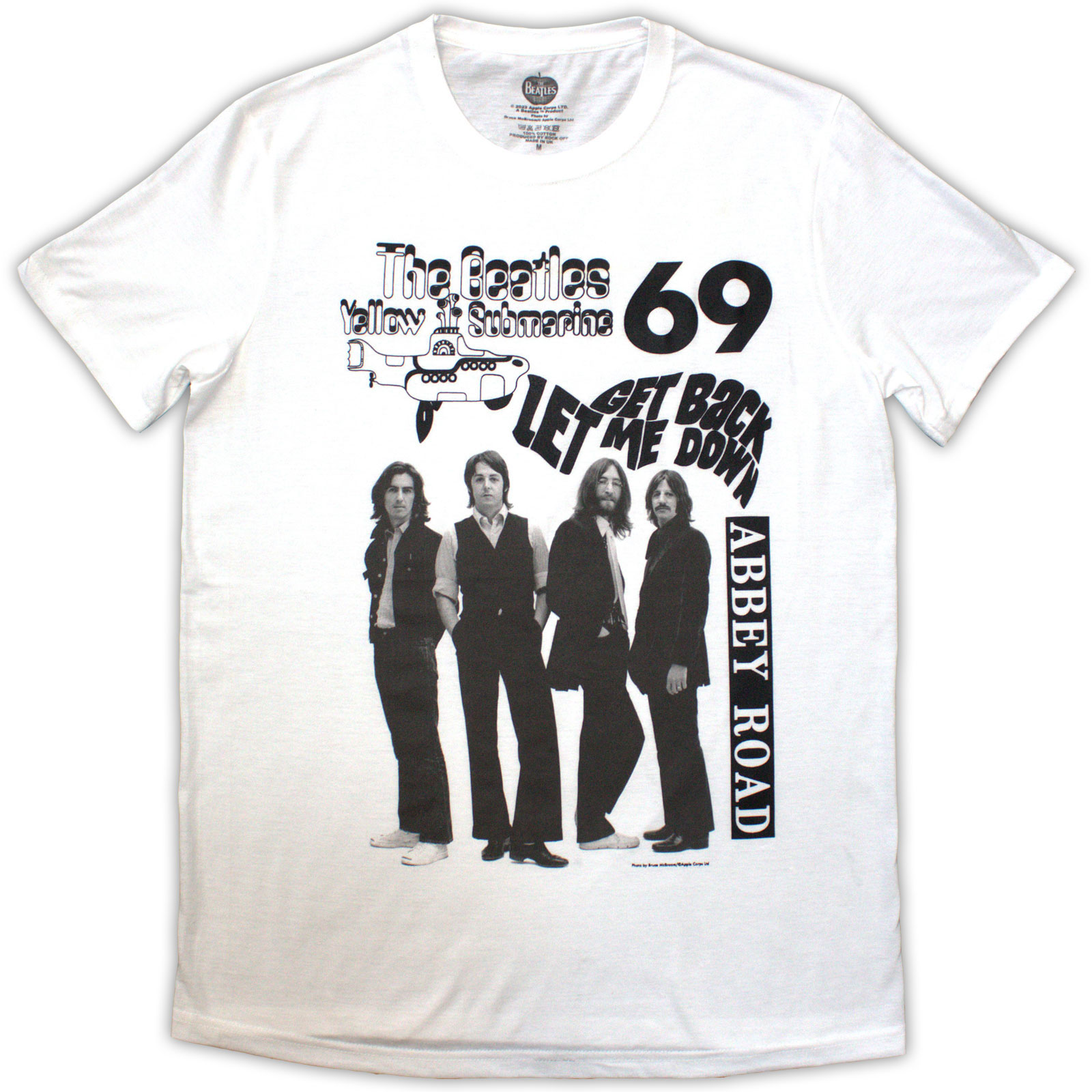 Tričko The Beatles - 1969, Unisex,Biela,XXL