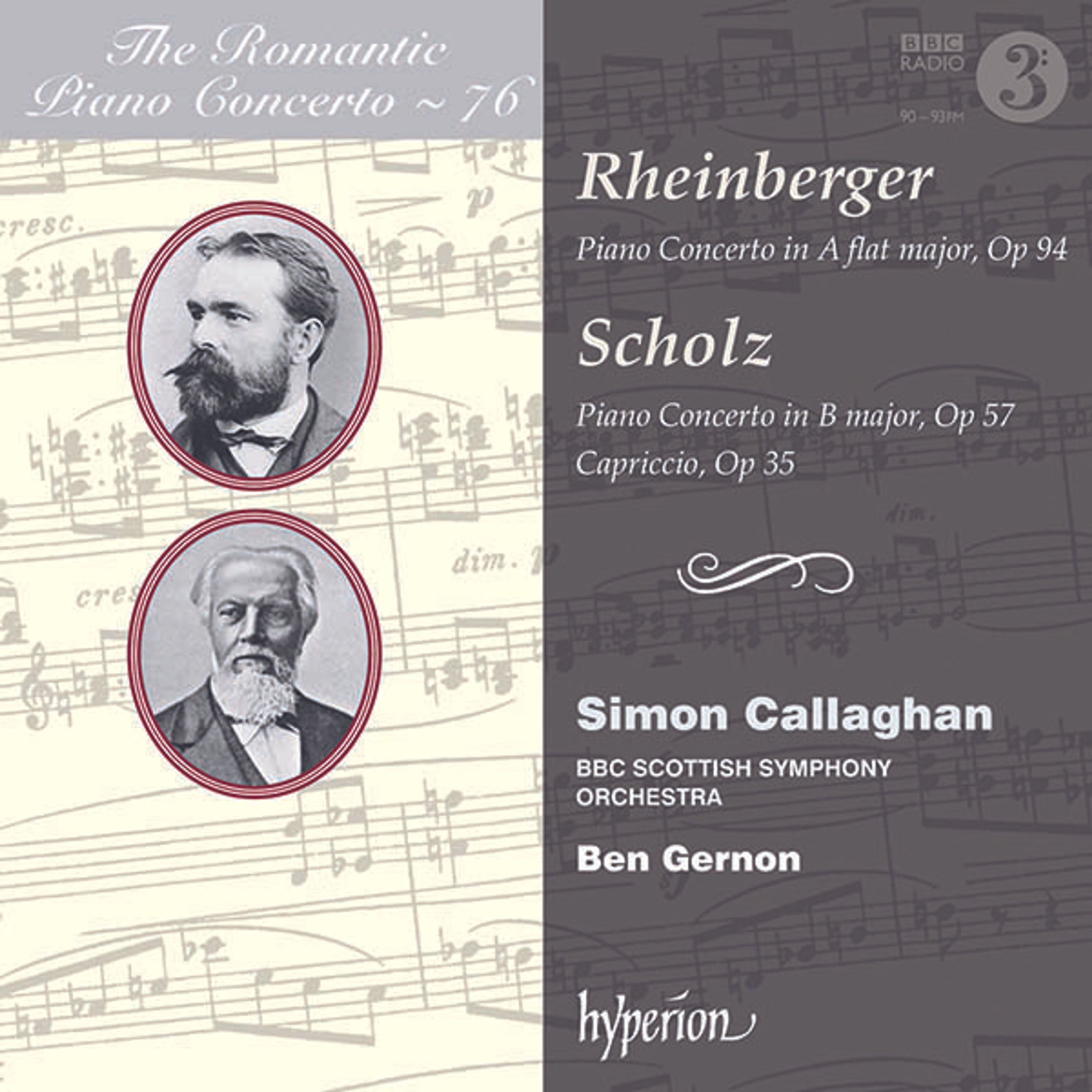 CD Simon Callaghan - RHEINBERGER & SCHOLZ: PIANO CONCERTOS (HYPERION RO