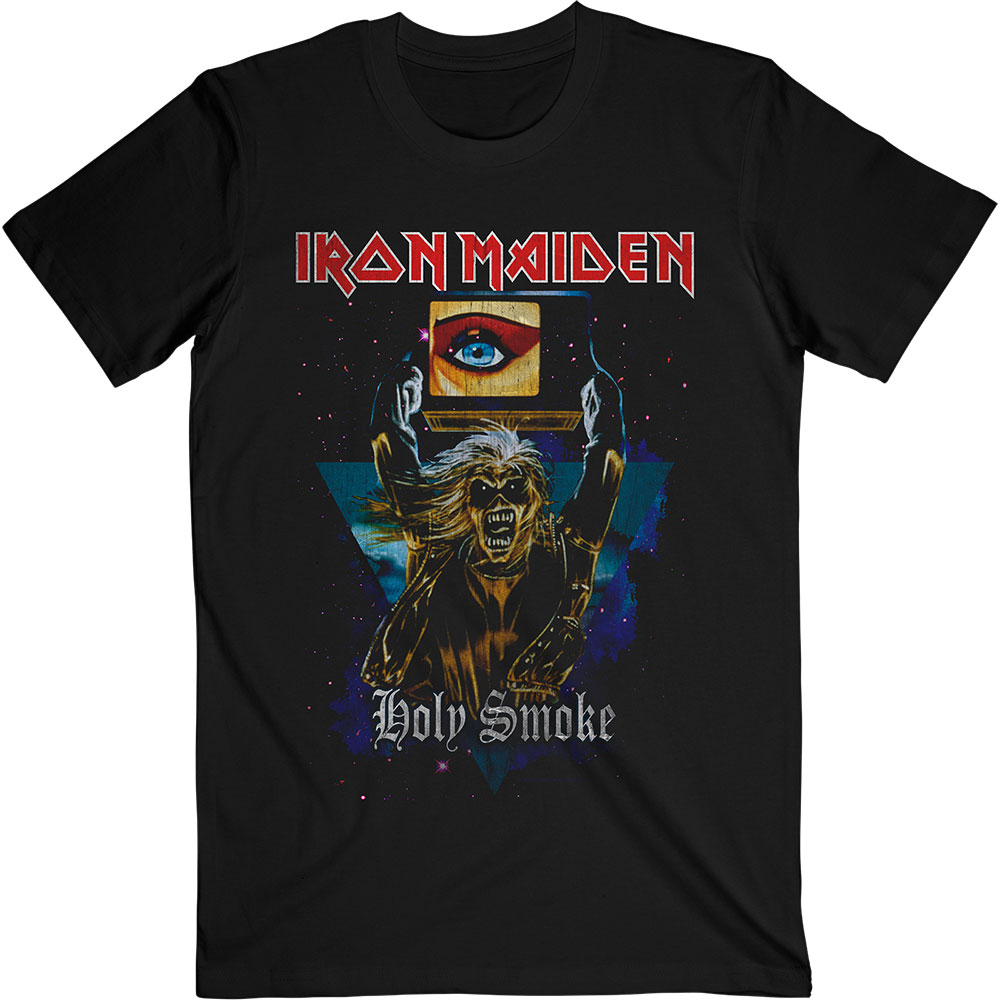 Tričko Iron Maiden - Holy Smoke Space Triangle, Unisex,Čierna,XL