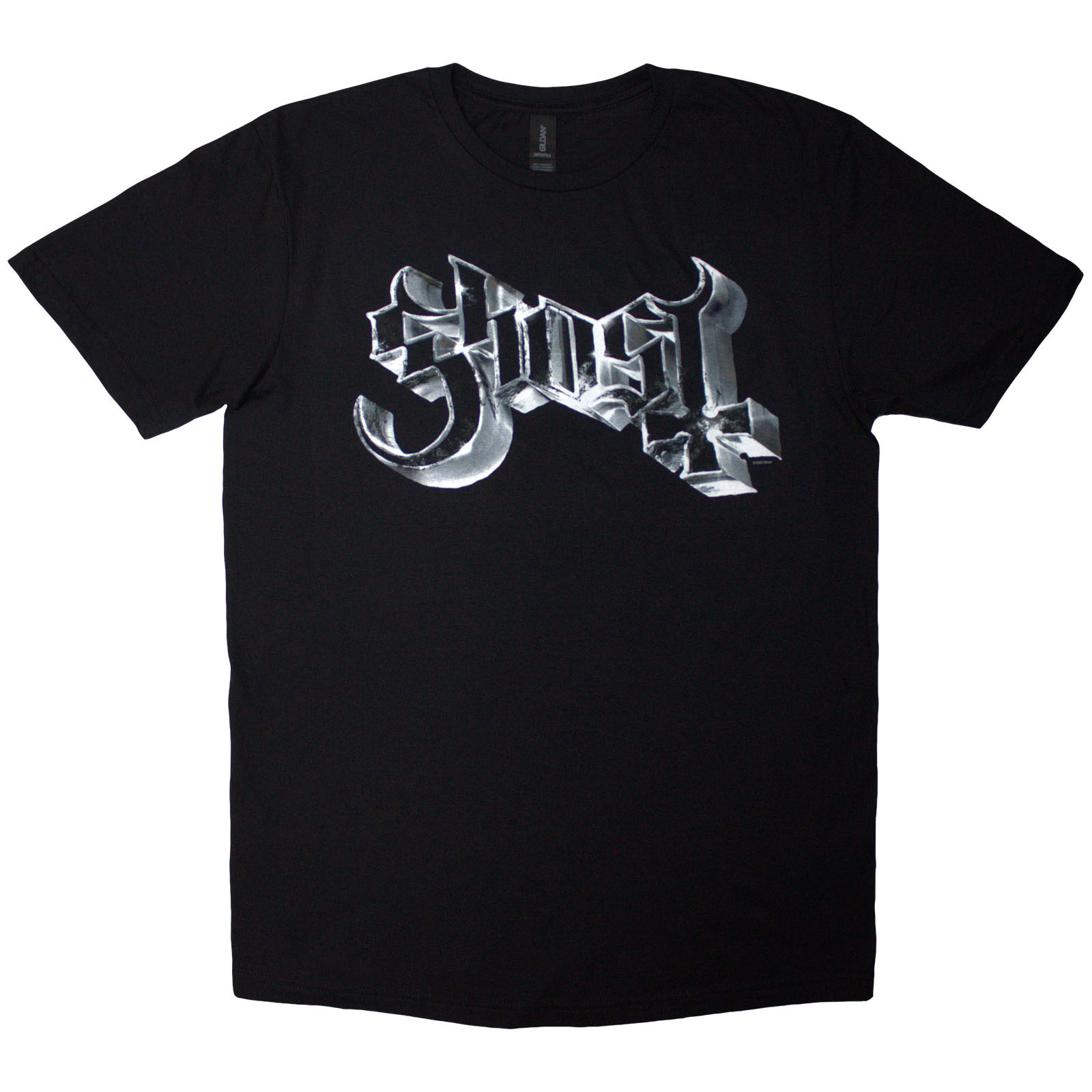 Tričko Ghost - Chrome Logo, Unisex,Čierna,XXL