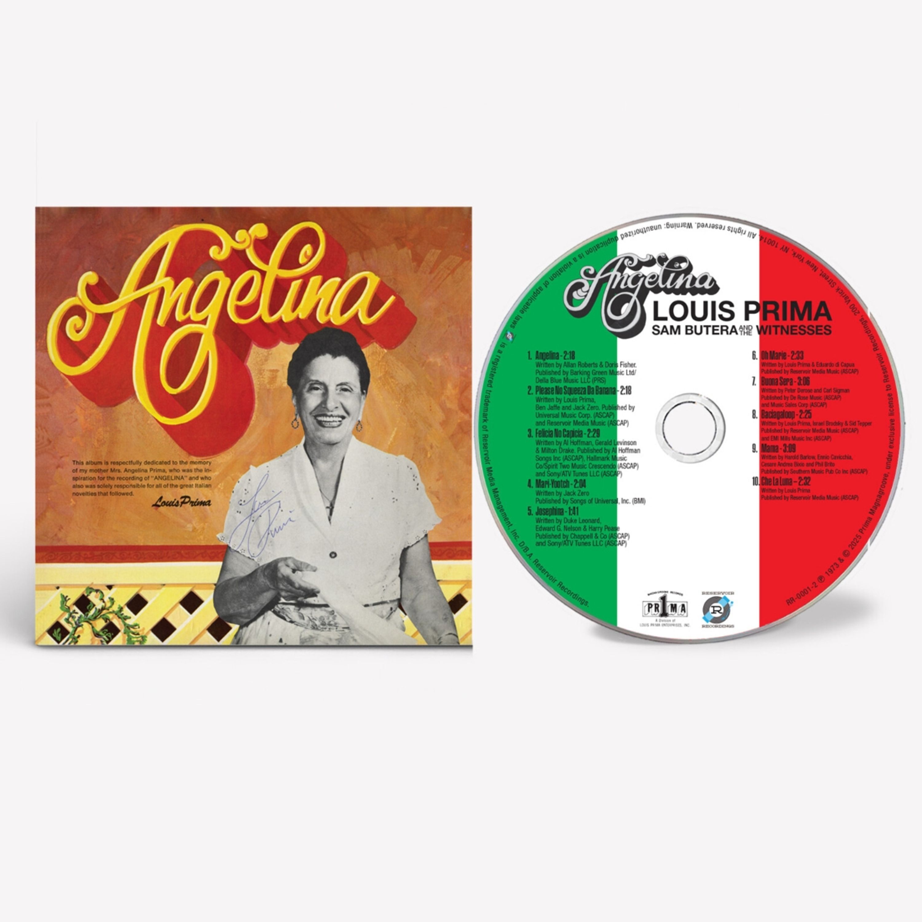 CD Louis Prima with Sam Butera and The Witnesses - ANGELINA