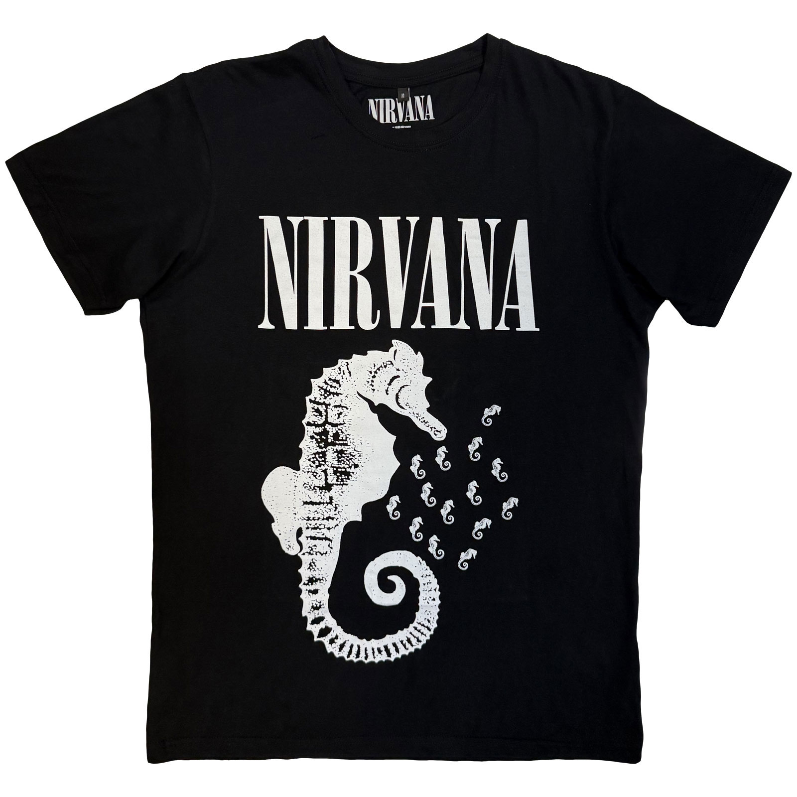 Tričko Nirvana - Seahorse & Logo Mono, Unisex,Čierna,XXL