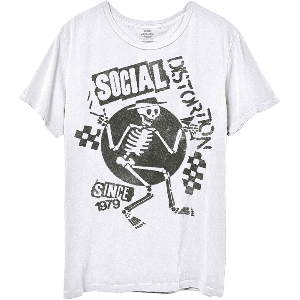 Tričko Social Distortion - Speakeasy Checkerboard, Unisex,Biela,XXL