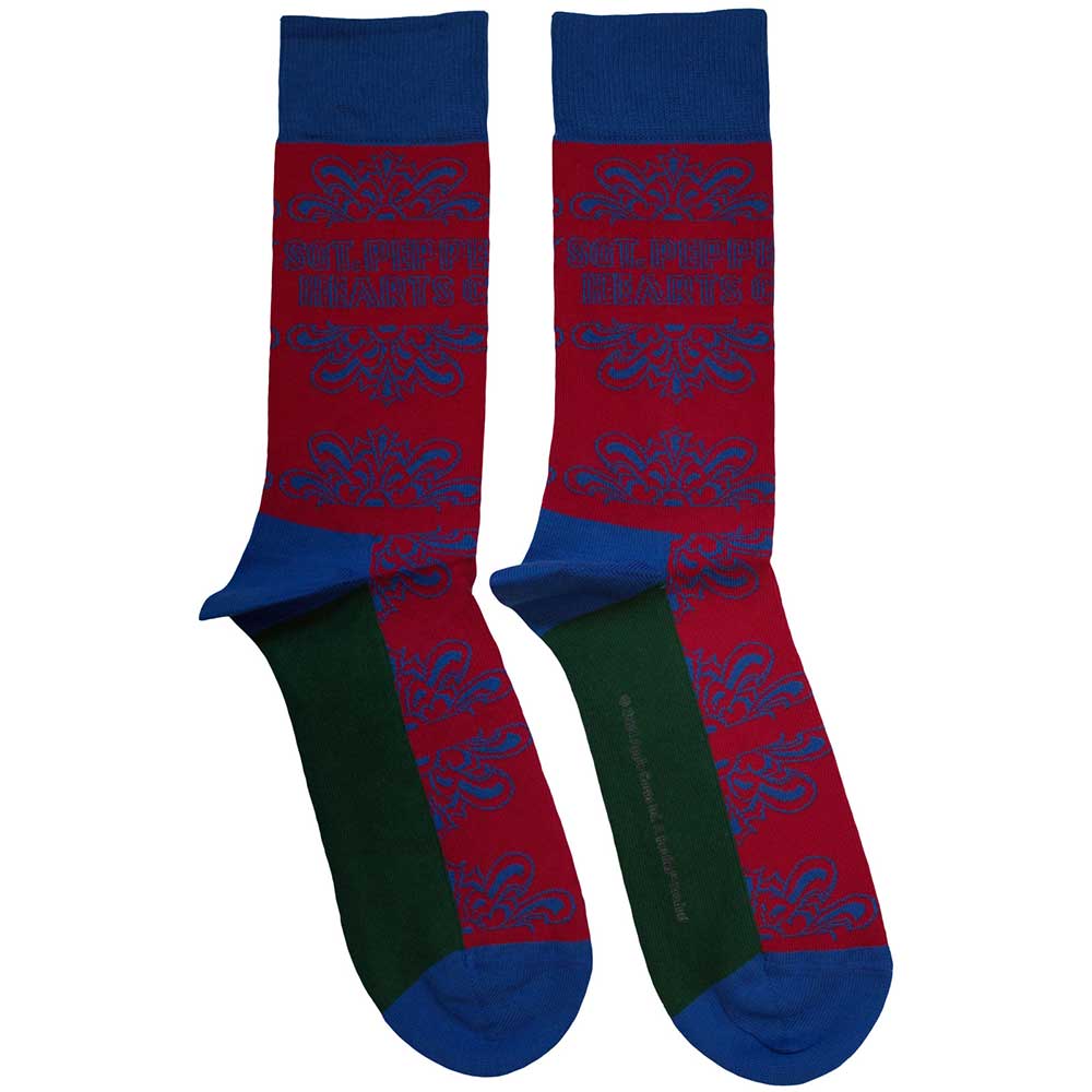 Ponožky The Beatles - Sgt Pepper Text Outlines, Unisex,Červená,UK 7 - 11