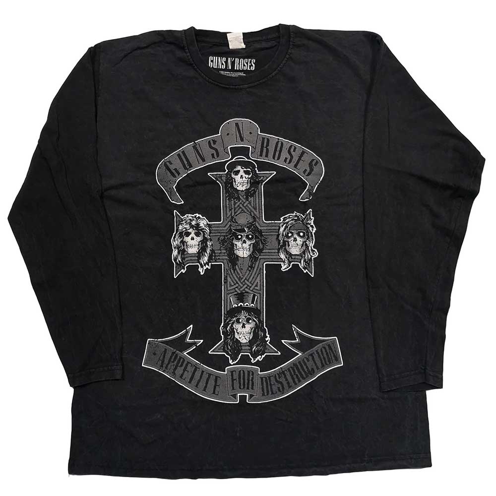 Tričko s dlhým rukávom Guns N’ Roses - Monochrome Cross, Unisex,Čierna,4XL