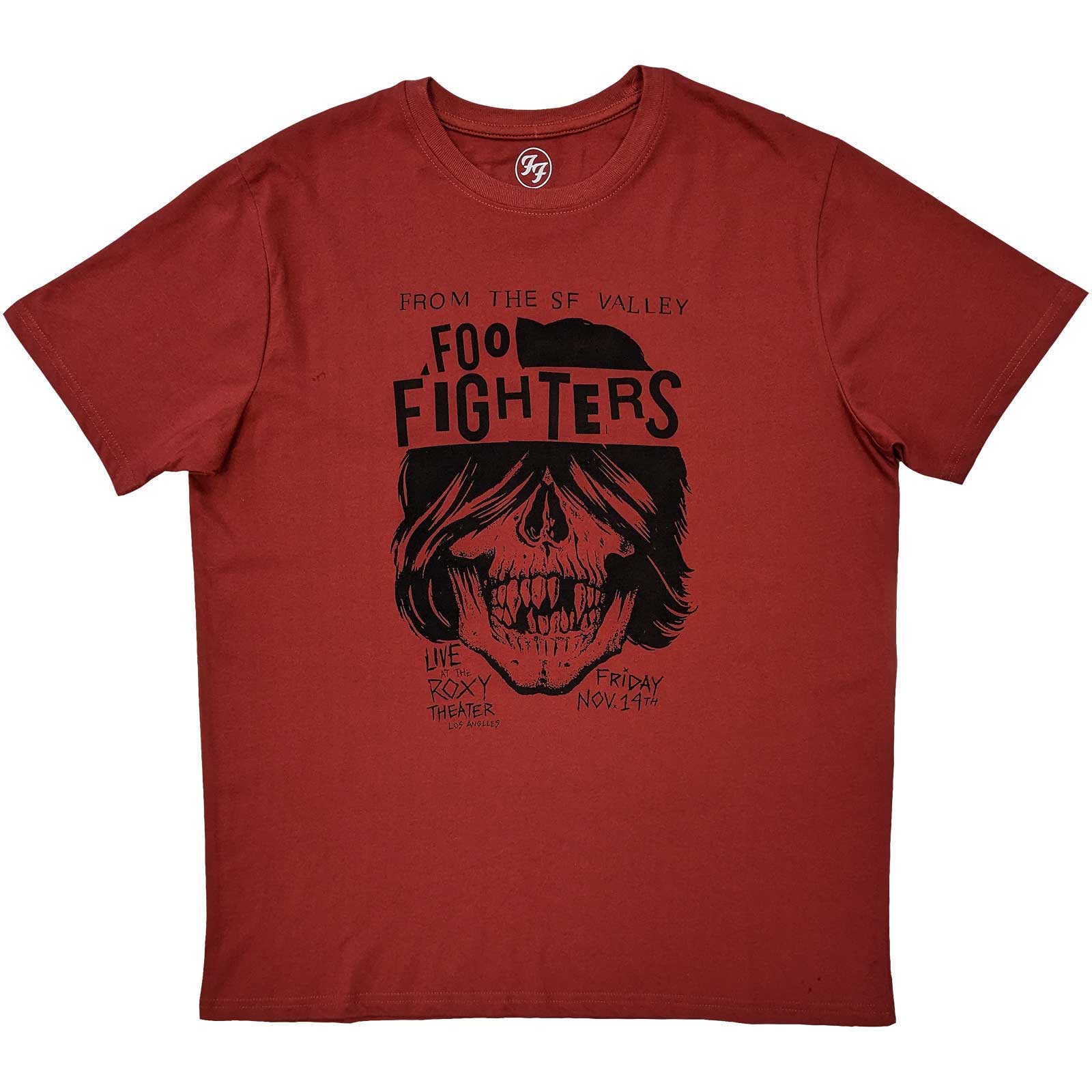 Tričko Foo Fighters - SF Valley, Unisex,Červená,XL