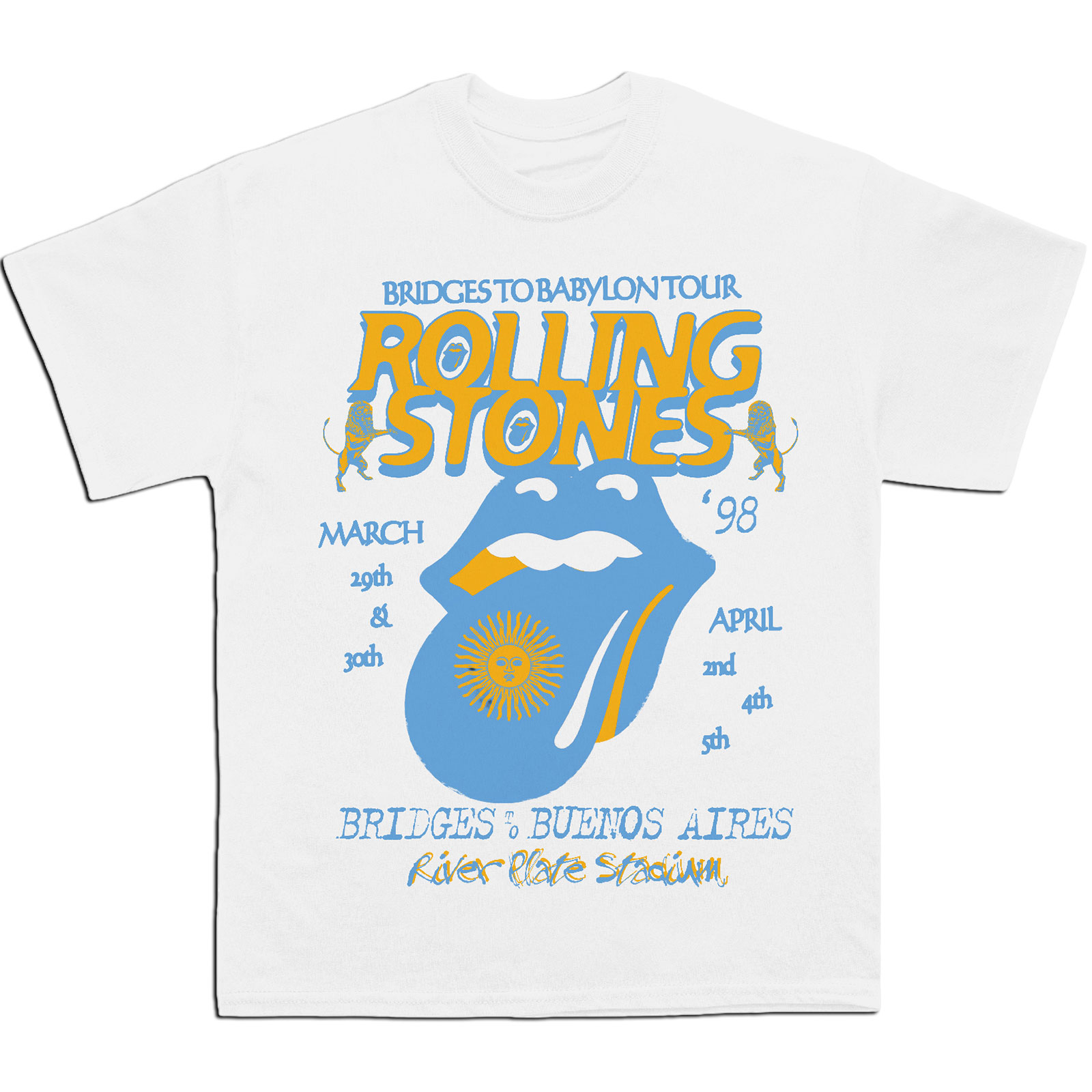 Tričko The Rolling Stones - River Plate Stadium, Unisex,Biela,XL