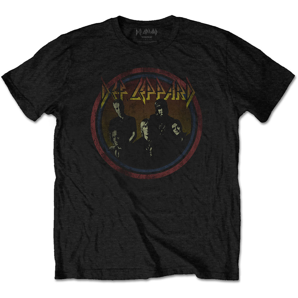 Tričko Def Leppard - Vintage Circle, Unisex,Čierna,XXL