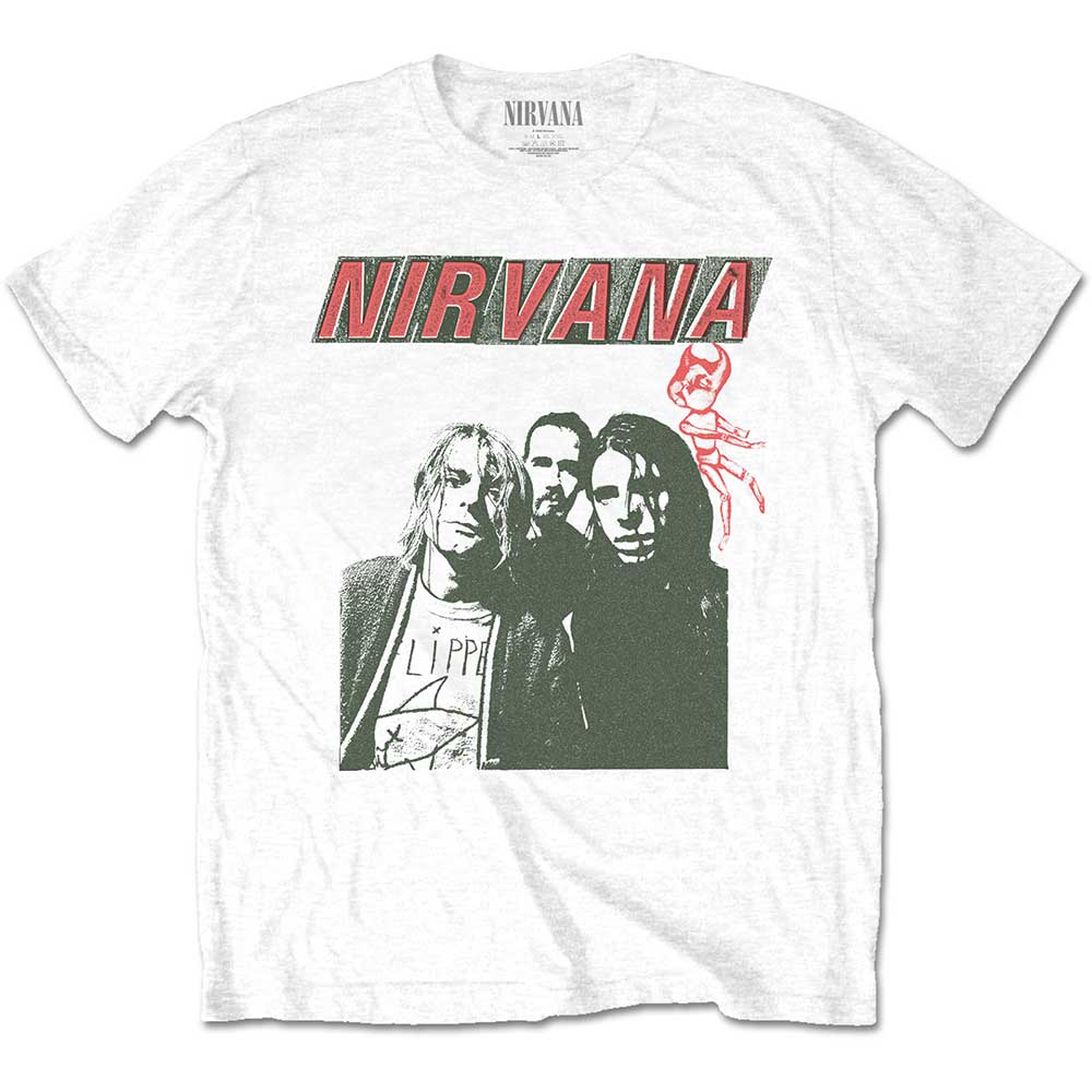 Tričko Nirvana - Flipper, Unisex,Biela,XXL