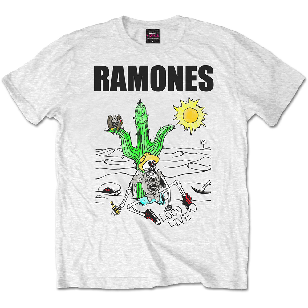 Tričko Ramones - Loco Live, Unisex,Biela,XXL