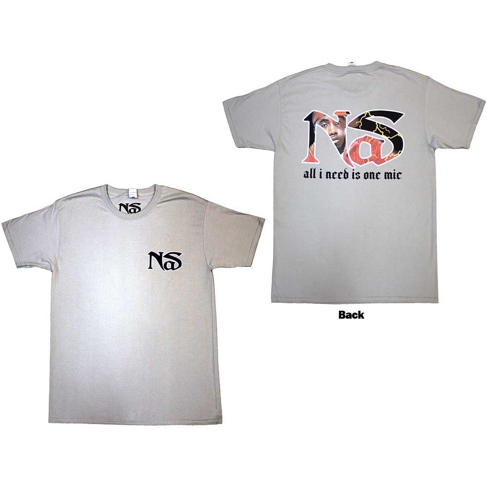 Tričko Nas - One Mic, Unisex,Šedá,XXL