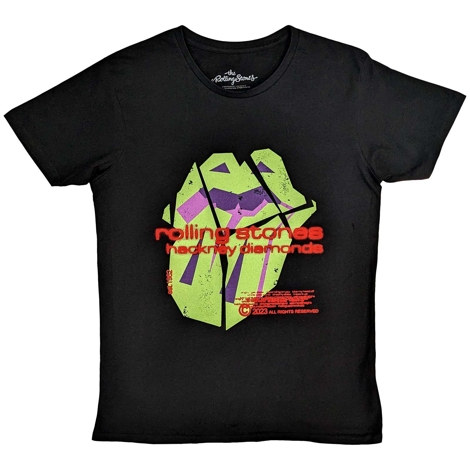 Tričko The Rolling Stones - Hackney Diamonds Neon Tongue, Unisex,Čierna,XXL