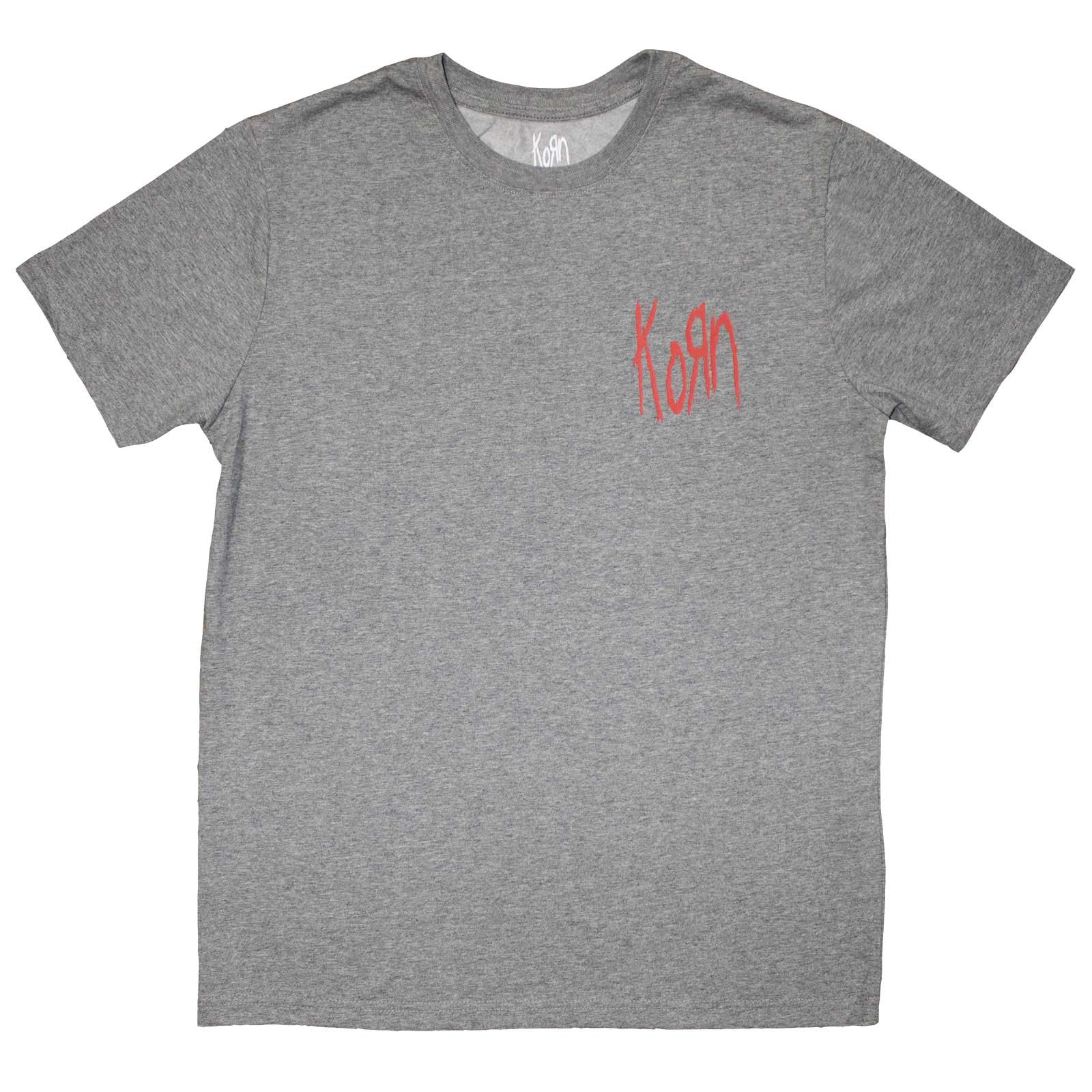 Tričko Korn - Mini Red Logo, Unisex,Šedá,XXL