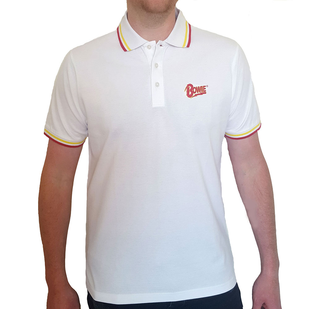 Polokošeľa David Bowie - Flash Logo, Unisex,Biela,XXL
