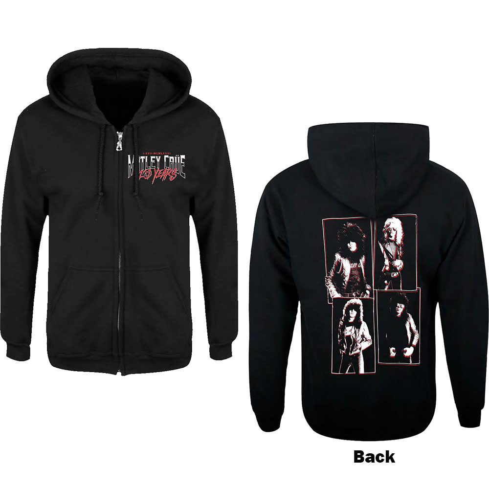 Mikina na zips Motley Crue - 40 Years, Unisex,Čierna,XXL
