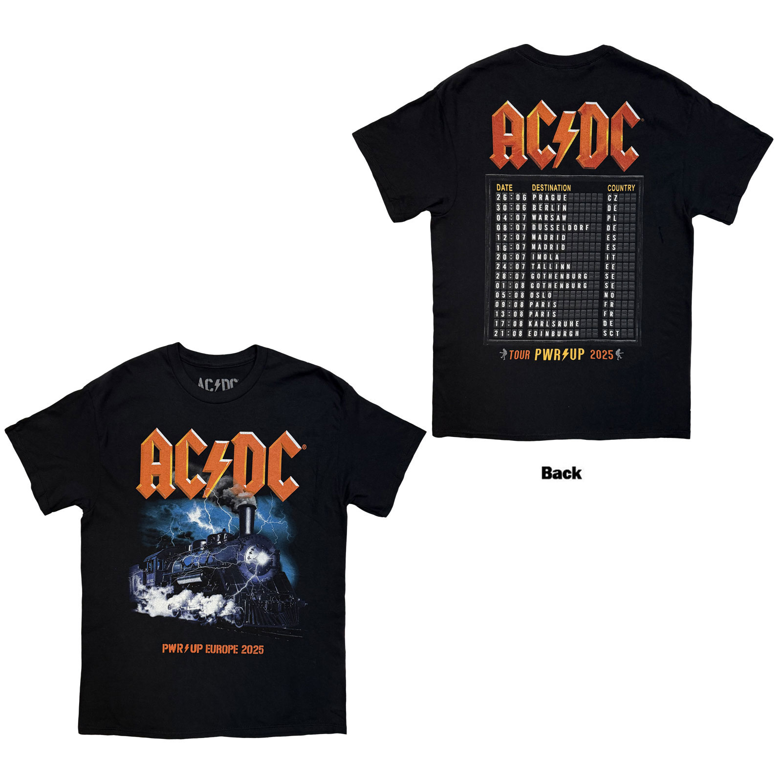 Tričko AC/DC - Train EU Tour '25, Unisex,Čierna,XXL