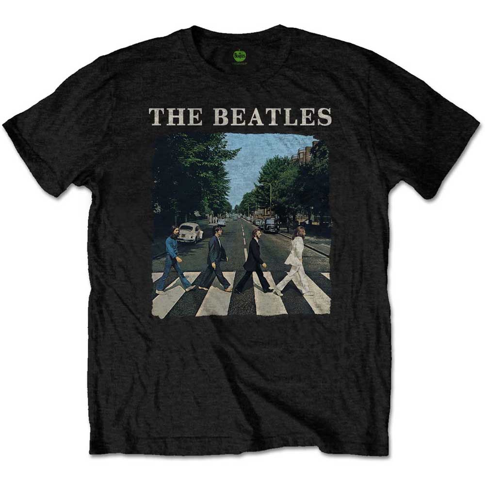 Tričko The Beatles - Abbey Road & Logo, Unisex,Čierna,5XL