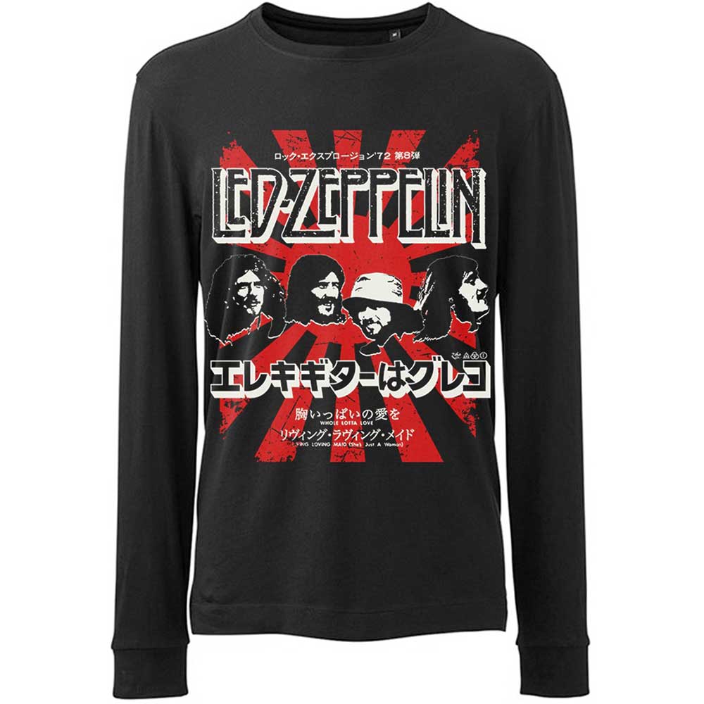 Tričko s dlhým rukávom Led Zeppelin - Japanese Burst, Unisex,Čierna,XXL