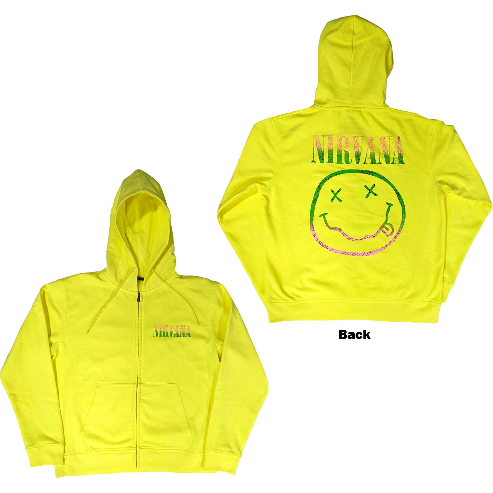 Mikina na zips Nirvana - Sorbet Ray Smiley, Unisex,Žltá,XXL